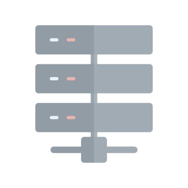 Sunucu Düz Işık Vektörü Simgesi Tasarımı