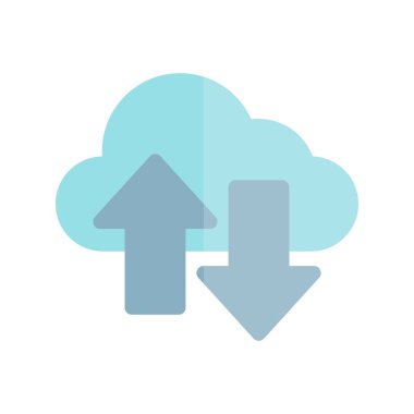 Bulut Hesaplaması Düz Işık Vektörü Simgesi Tasarımı