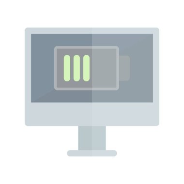 Pil Düz Işık Vektör Simgesi Tasarımı