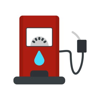 Yakıt İstasyonu Düz Işık Vektörü Simgesi Tasarımı