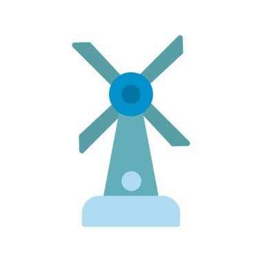 Türbin Düz Işık Vektörü Simgesi Tasarımı