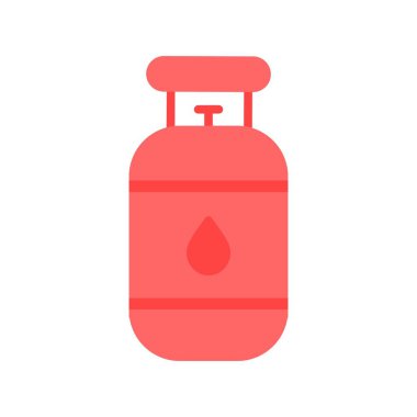 Gaz Silindiri Düz Işık Vektörü Simgesi Tasarımı