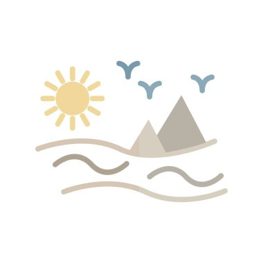 Çöl Düz Işık Vektörü Simgesi Desig