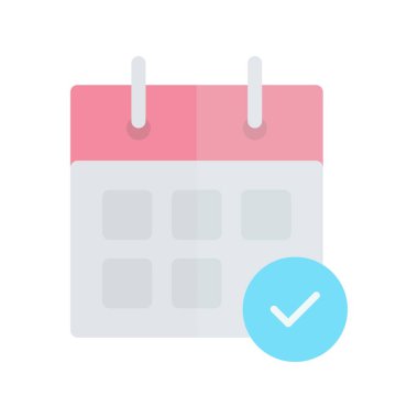 Takvim Düz Işık Vektörü Simgesi Tasarımı