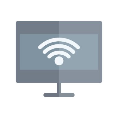 Akıllı TV Düz Işık Vektörü Simgesi Tasarımı