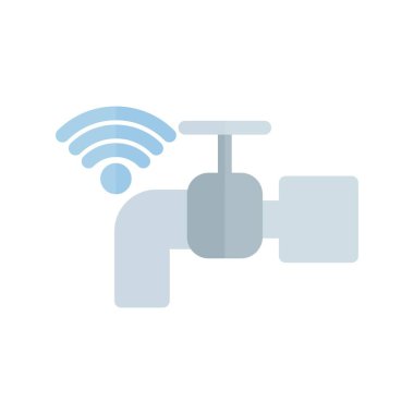 Musluk Düz Işık Vektörü Simgesi Tasarımı