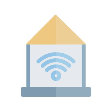 Akıllı Ev Düz Işık Vektörü Simgesi Tasarımı