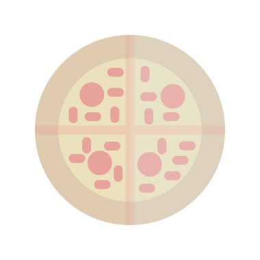 Pizza Düz Işık Vektör Simgesi Tasarımı