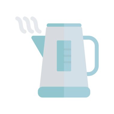 Kettle Düz Işık Vektörü Simgesi Tasarımı