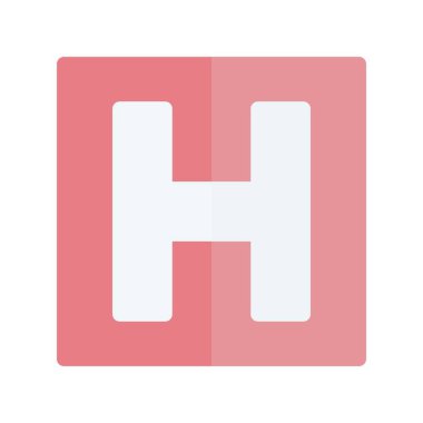 Hastane Düz Işık Vektör Simgesi Tasarımı