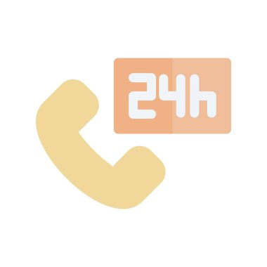 24 Saat Düz Işık Vektörü Simgesi Tasarımı