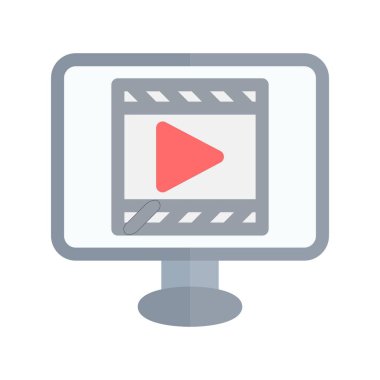 Video Düz Işık Vektörü Simgesi Tasarımı