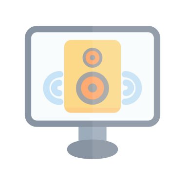 Hoparlör Düz Işık Vektörü Simgesi Tasarımı