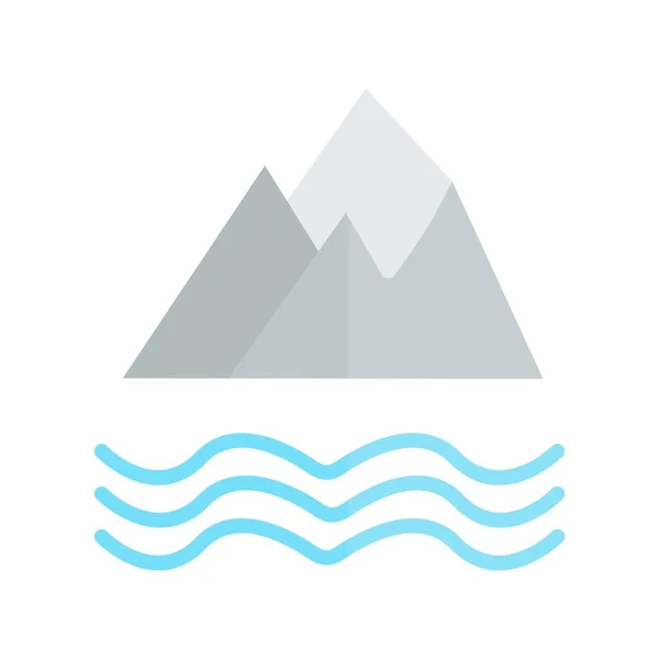 Mountain Flat Light Vector Icon Desig — Stockový vektor