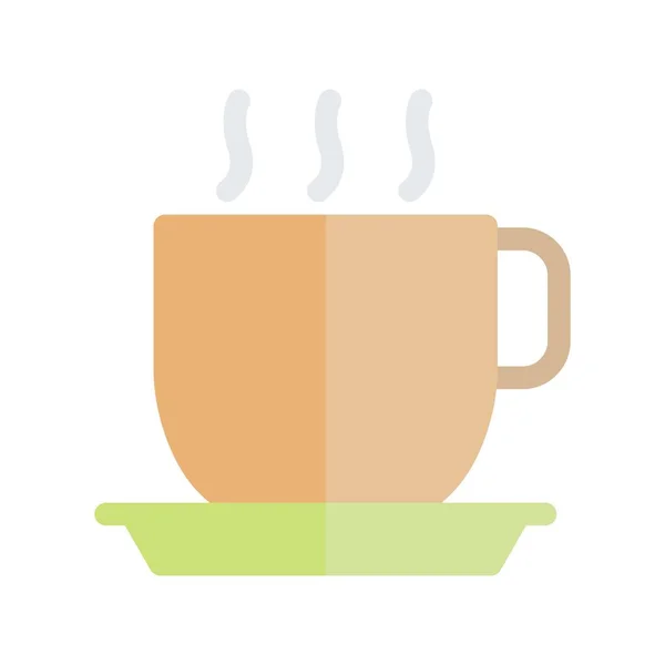 Tea Mug Flat Light Vector Icon Desig — Stock Vector
