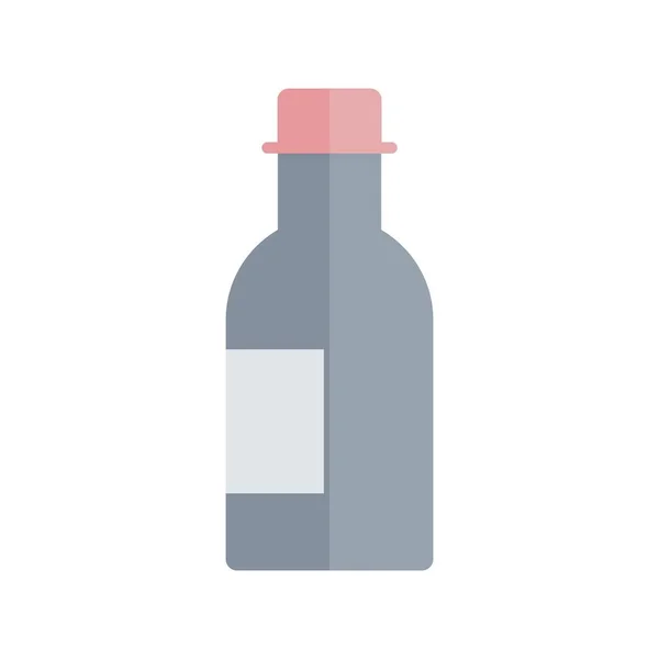 Wine Bottle Flat Light Vector Icon Desig — Stock Vector