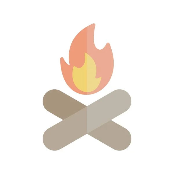 Bonfire Flat Light Vector Icon Desig — Stock Vector