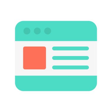 Tarayıcı Düz Vektör Simgesi Tasarımı