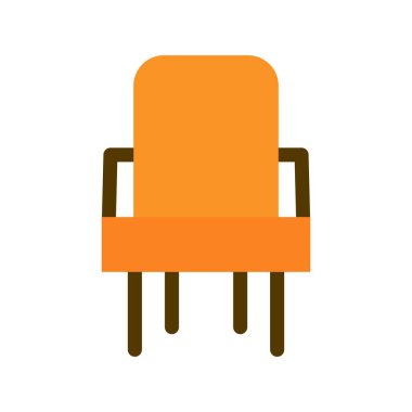 Sandalye Düz Vektör Simgesi Tasarımı
