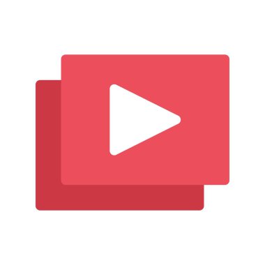 Video Düz Vektör Simgesi Tasarımı