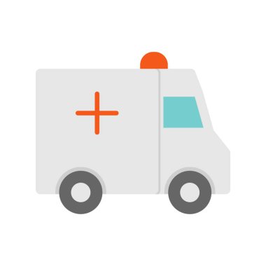 Ambulans Düz Vektör Simgesi Tasarımı