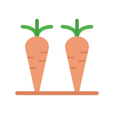 Havuçlar Düz Vektör Simgesi Tasarımı