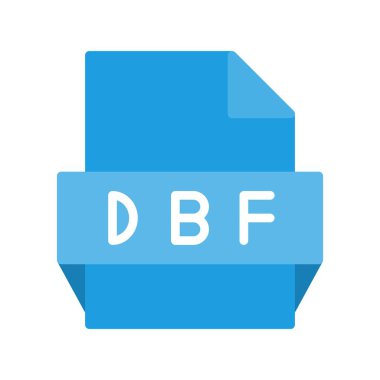Dbf Düz Vektör Simgesi Tasarımı