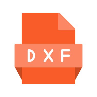 Dxf Düz Vektör Simgesi Tasarımı