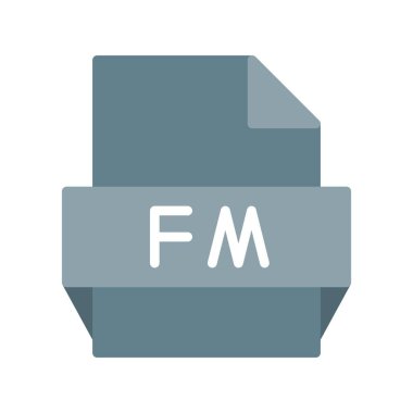 Fm Düz Vektör Simgesi Tasarımı