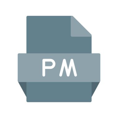 Pm Düz Vektör Simgesi Tasarımı