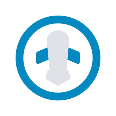 Uçak Düz Vektör Simgesi Desig