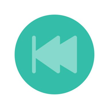 Geriye Hızlı Düz Vektör Simgesi Tasarımı