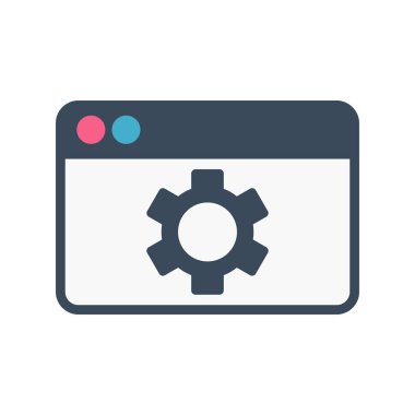 Web Ayarlama Düz Vektör Simgesi Tasarımı