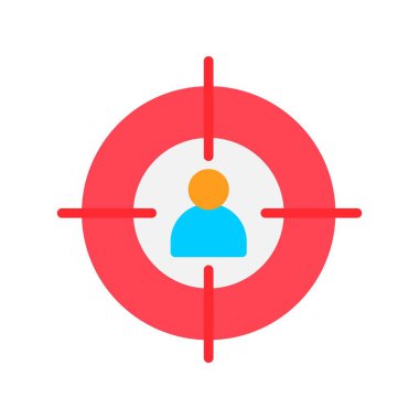 Hedef Düz Vektör Simgesi Tasarımı