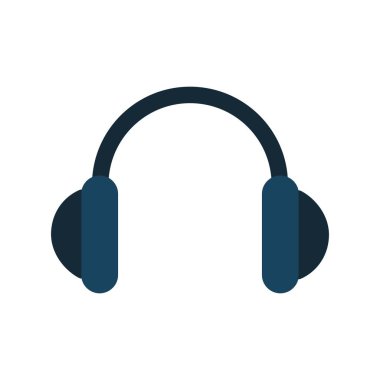 Kulaklık Düz Vektör Simgesi Tasarımı