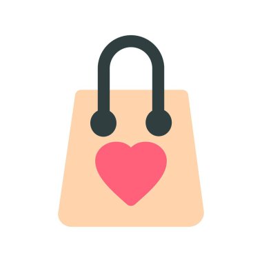 Alışveriş Torbası Düz Vektör Simgesi Tasarımı