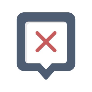 Reddedilmiş Düz Vektör Simgesi Tasarımı