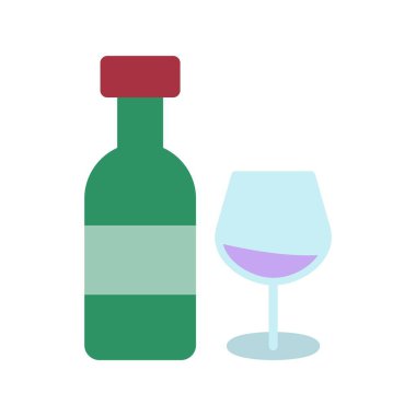 Şarap Düz Vektör Simgesi Tasarımı