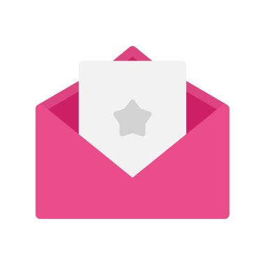 Davetiye Düz Vektör Simgesi Tasarımı