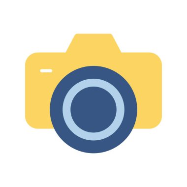 Fotoğraf Kamerası Düz Vektör Simgesi Tasarımı