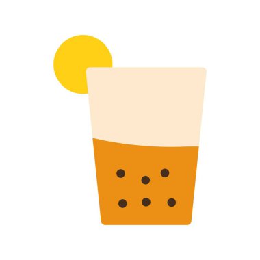 Süt Çayı Düz Vektör Simgesi Tasarımı