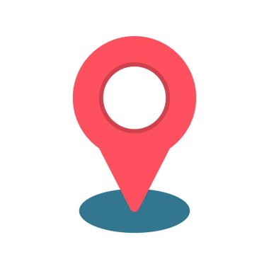 Pin Düz Vektör Simgesi Tasarımı