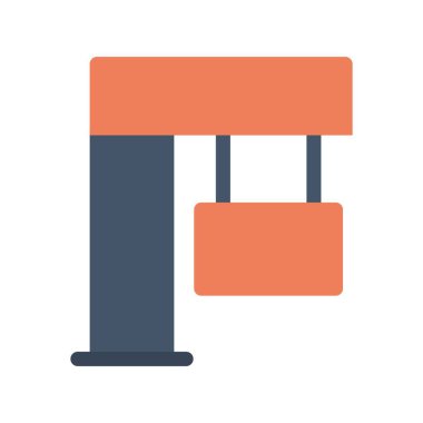 Yol İşareti Düz Vektör Simgesi Tasarımı