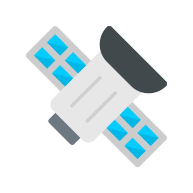 Uydu Düz Vektör Simgesi Tasarımı