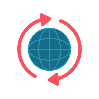 Dünya Düz Vektör Simgesi Tasarımı