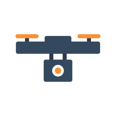 Drone Düz Vektör Simgesi Tasarımı