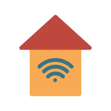 Domotics Düz Vektör Simgesi Tasarımı