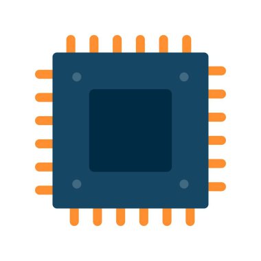 Chip Düz Vektör Simgesi Tasarımı