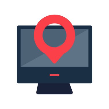 Konum Düz Vektör Simgesi Tasarımı