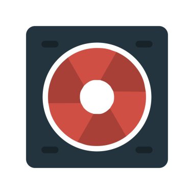 Fan Düz Vektör Simgesi Tasarımı